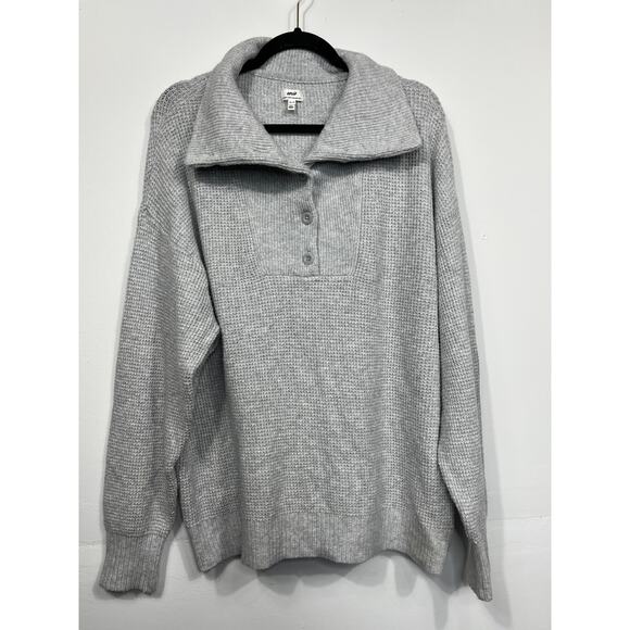 Aerie Women’s Grey CozyUp Waffle Over Size Button Sweater / Size-XS-TP - Picture 1 of 10
